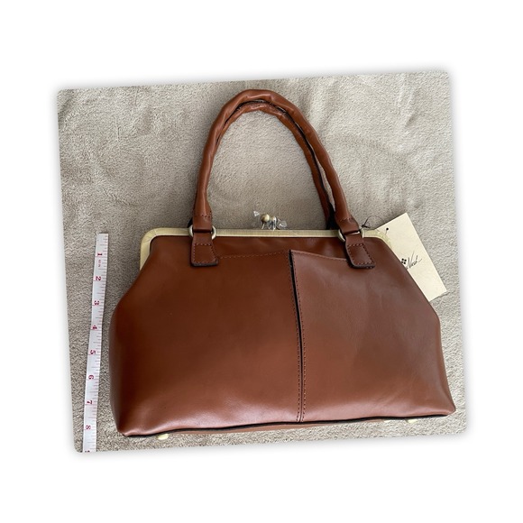 PATRICIA NASH LEATHER ROBINE SATCHEL/SHOULDER BAG TAN - Picture 4 of 5